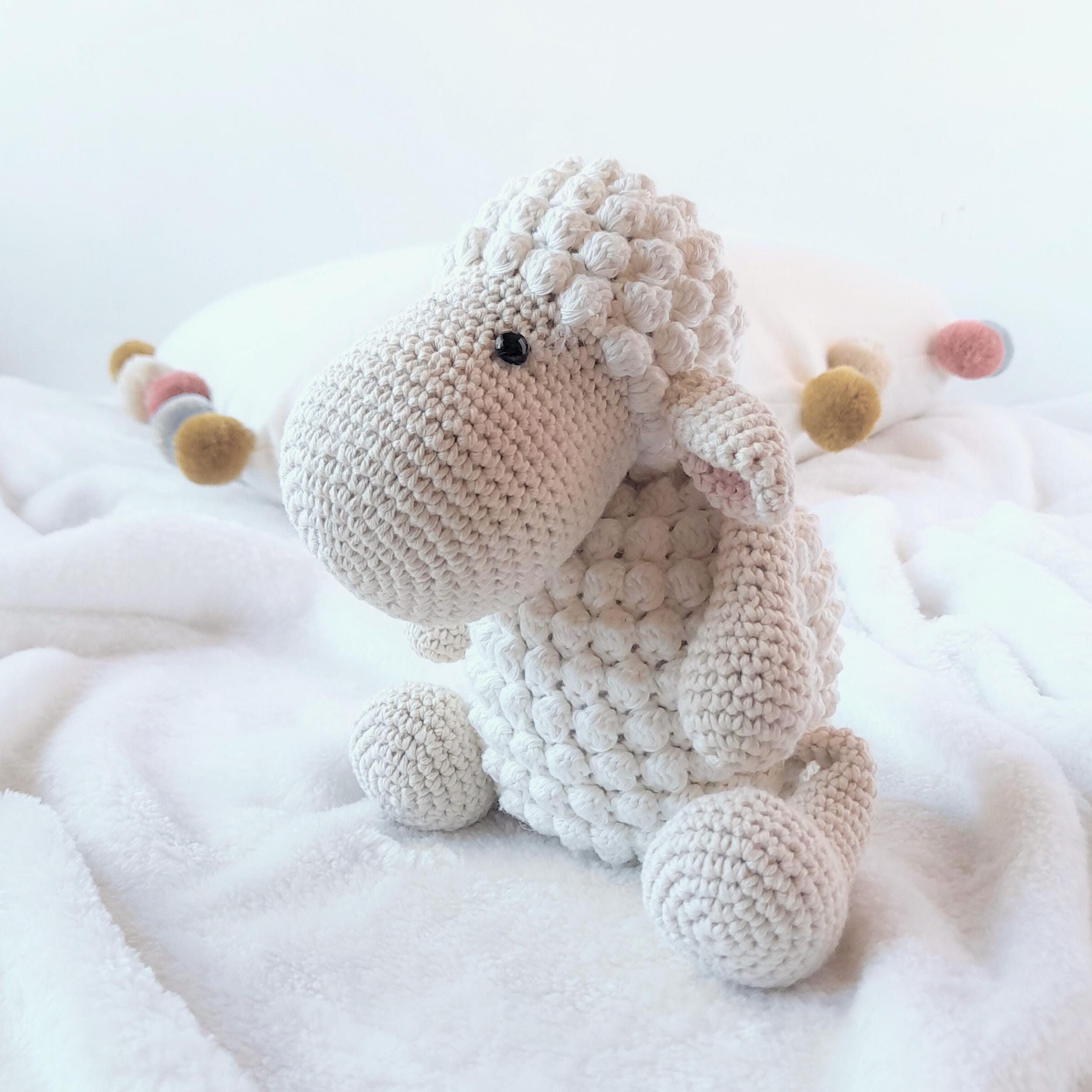 Rustic Plush Large White Sheep Stuffed Animal, Neutral Plush Toy Nursery Decor ...