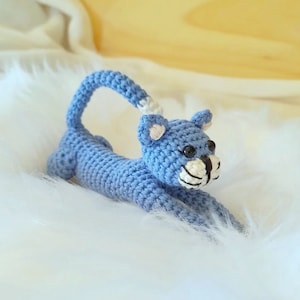 Crochet cat stuffed animal, Cute baby cat knitted doll, tiny stuffed kitten, Plushie cat for newborn gift, Small Stuffed cat
