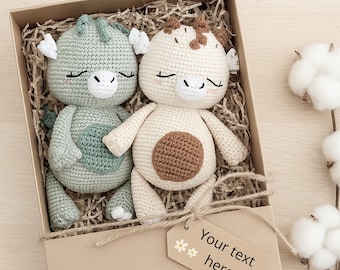 Organic Crochet Dragon Plush, Vegan Stuffed Animal, Baby Gift