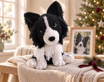 Christmas Dog Memorial Gift for Pet Parents Personalized Plush From Photo Handmade Cotton Sympathy Keepsake Remembrance Stuffed Animal