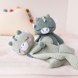 Organic cotton dragon soft toy baby shower gift set, Whimsical stuffed dragon plush keepsake, Cuddly welcome toy for newborn magic nursery