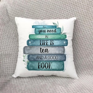 Personalised Cushion | Personalised Mug | Book Gift | Book Stack | Book Lover | Coffee Tea | Need In Life | Gifts For Women | Birthday Gift