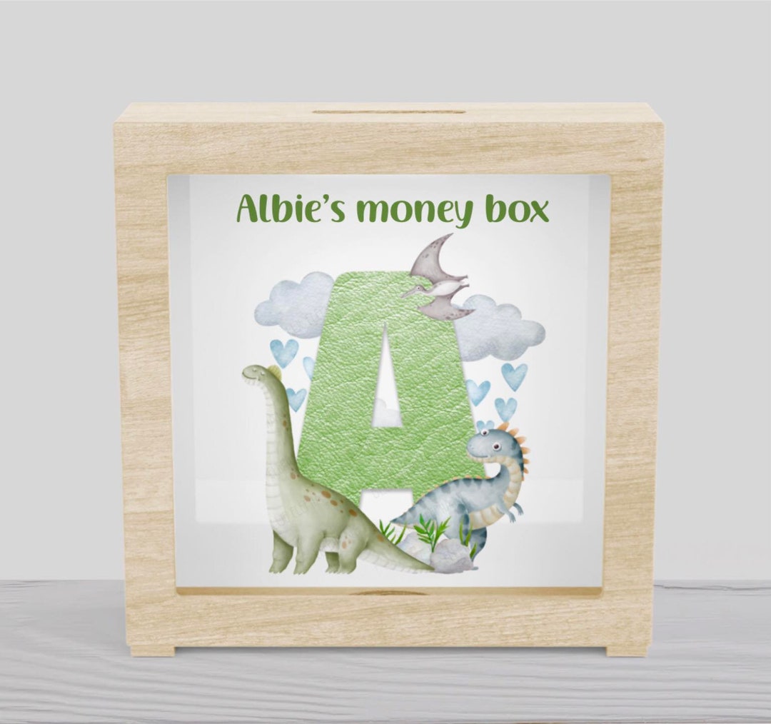 Personalised Dinosaur Money Box Dinosaur Gift Dino Decor Etsy
