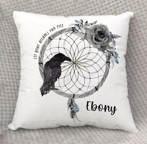 Dream Catcher Cushion Dreamcatcher Decor Dream Big Chase Your Dreams Gifts for Women Motivational Dark Black Emo Goth Punk Crow Etsy