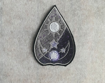 Planchette Sew On Patch: Embroidered Occult Goth Accessory