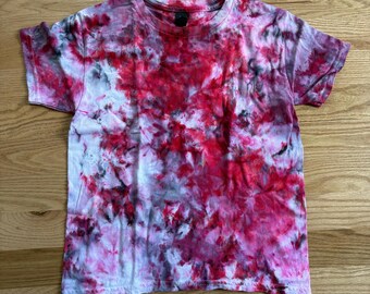 Red Splatter Tie Dye T-Shirt Kids size S