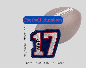 Embroidered Number 17 Sew on patch/football mvp/fan/Buffalo/Allen