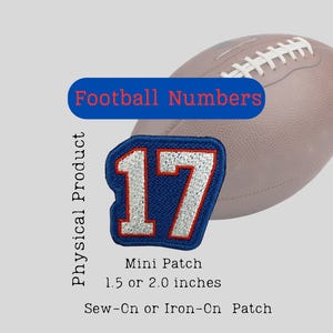 17 patch,1.5 and 2 inch mini size, Embroidered Sew on, football, fan, Buffalo, Allen, patch for hat