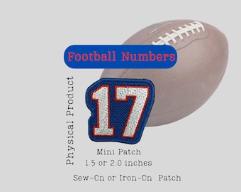 17 patch,1.5 and 2 inch mini size, Embroidered Sew on, football, fan, Buffalo, Allen, patch for hat
