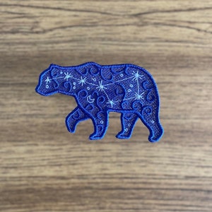Embroidered Bear Patch: Ursa Major Constellation, Sew-On Applique