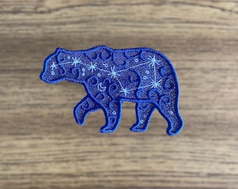 Embroidered Bear Patch: Ursa Major Constellation, Sew-On Applique