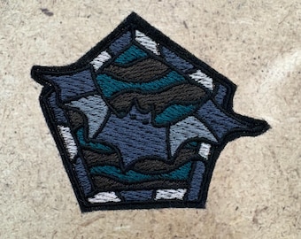 Stained Glass Bat Halloween  Machine Embroidered Patch/Unique Halloween Accessory/Tiny Patch/Quirky Clothing Decoration/Sew On