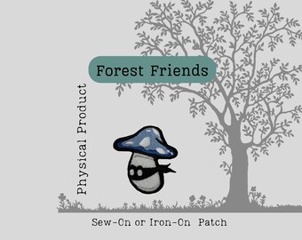 Mushroom Patch: Machine Embroidered Masked Bandit Patch