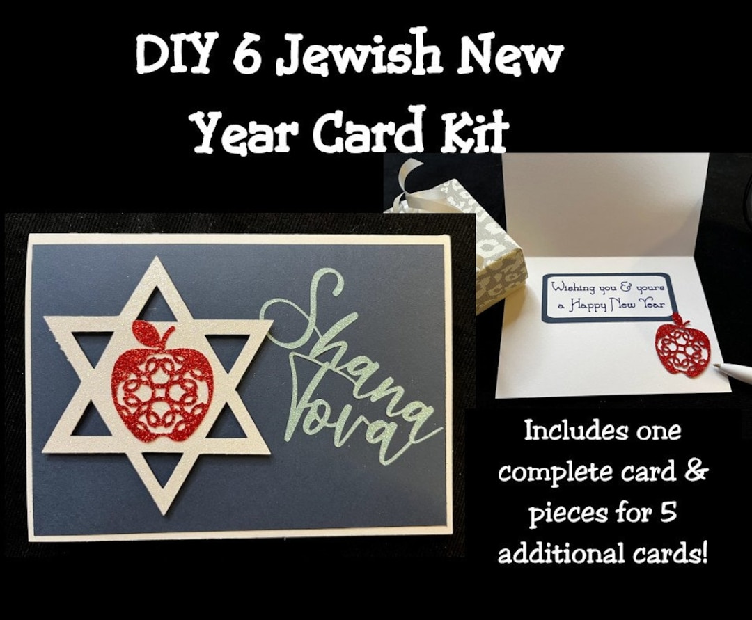 Jewish New Year Card Kit, DIY 6 Card Kit Etsy