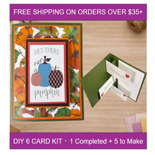 DIY Card Kit, Inside Tab Autumn Cards, Fall Cards, Thanksgiving Greetings