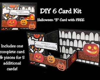 Invitation d'Halloween en « Z » ou kit de 6 cartes de voeux, cartes de fête amusantes d'Halloween