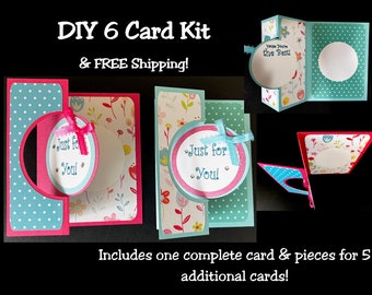 DIY 6 Card Kit Circle Flip Floral Just for You