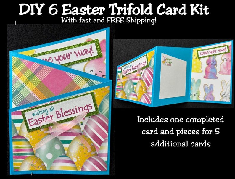 DIY Easter Card Kit, Handmade Greeting Cards, Set of 6 - Etsy