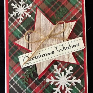 Kit de cartes Xmas Country Star, cartes de voeux de Noël, avec option d'insertion de carte-cadeau Barnwood Star