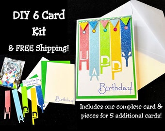 Happy Birthday DIY Card Kit, Birthday Letter Cutout, Greeting Card