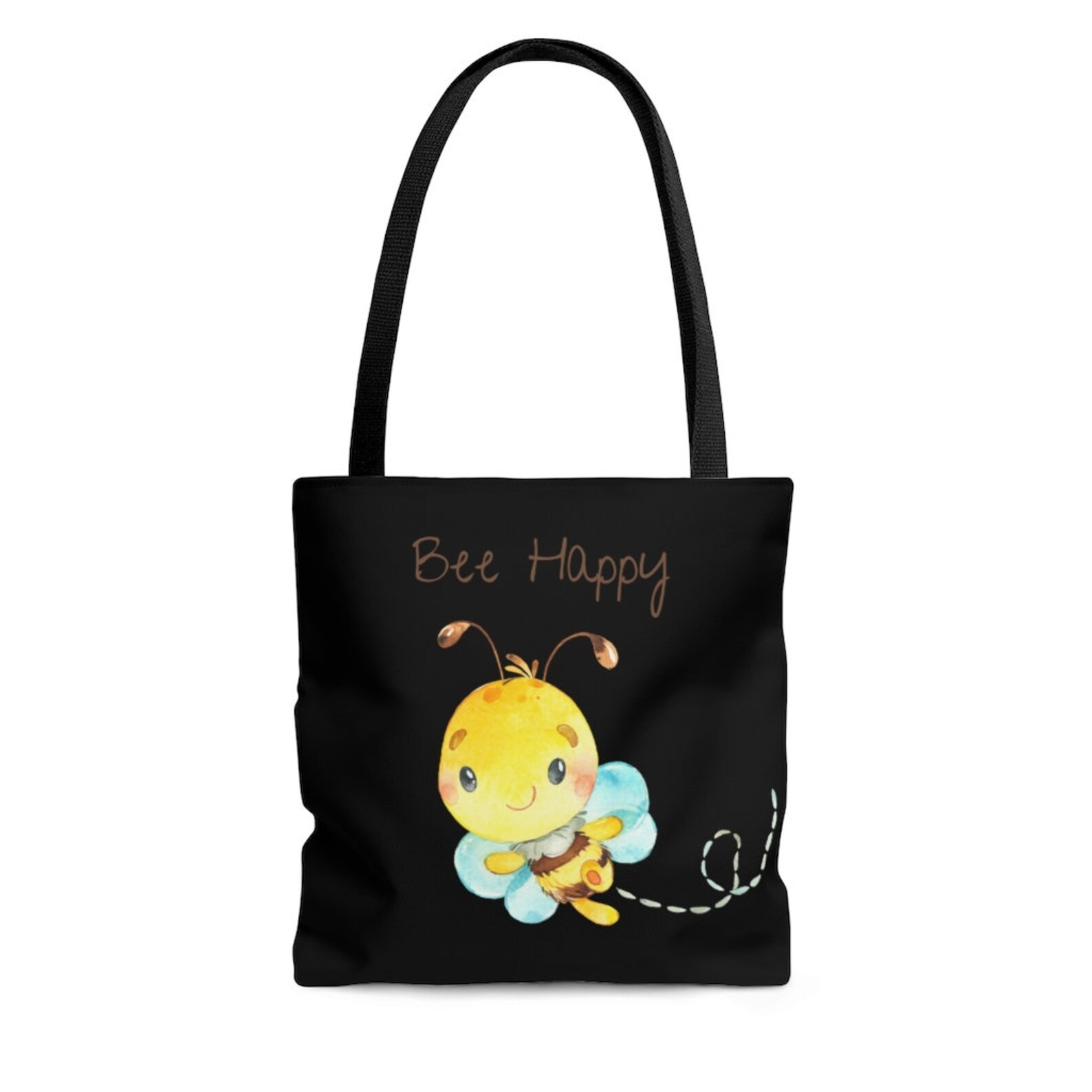 Bee Happy Tote Bag Cute Honey Bee Bumble Bee Tote Bag Etsy