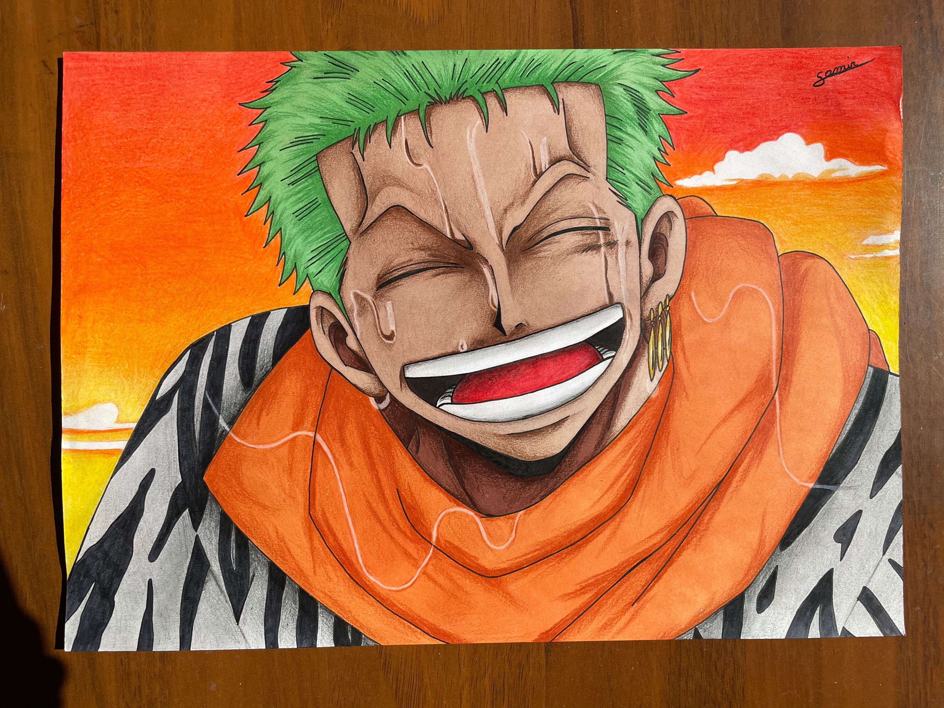 Zoro One Piece Dessin Print Drawing Roronoa Zoro A4 - Etsy UK