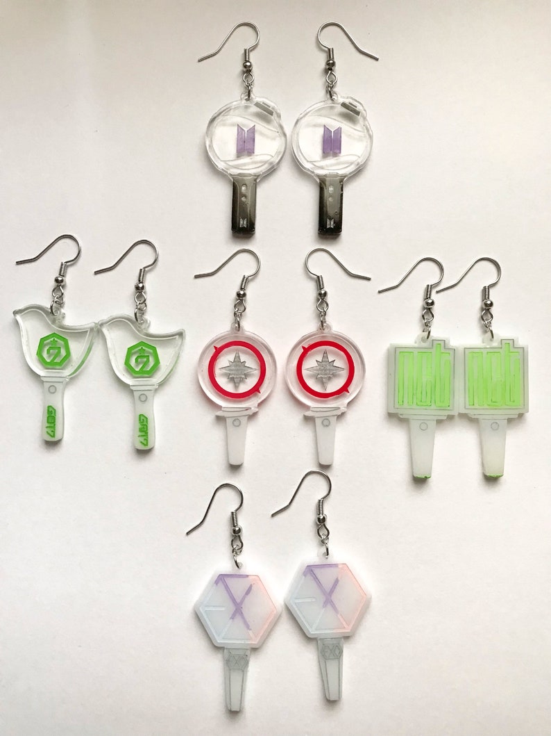 Kpop Lightstick Earrings, Kpop accessories Dangle Drop Earrings, Kpop Earrings image 3