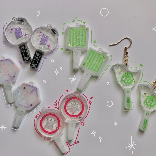 Boucles d’oreilles Kpop Lightstick, accessoires Kpop Boucles d’oreilles Dangle Drop, boucles d’oreilles Kpop