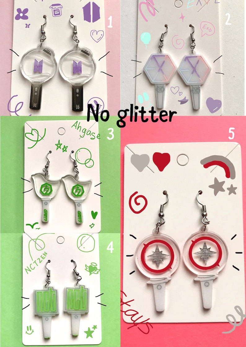 Kpop Lightstick Earrings, Kpop accessories Dangle Drop Earrings, Kpop Earrings image 4