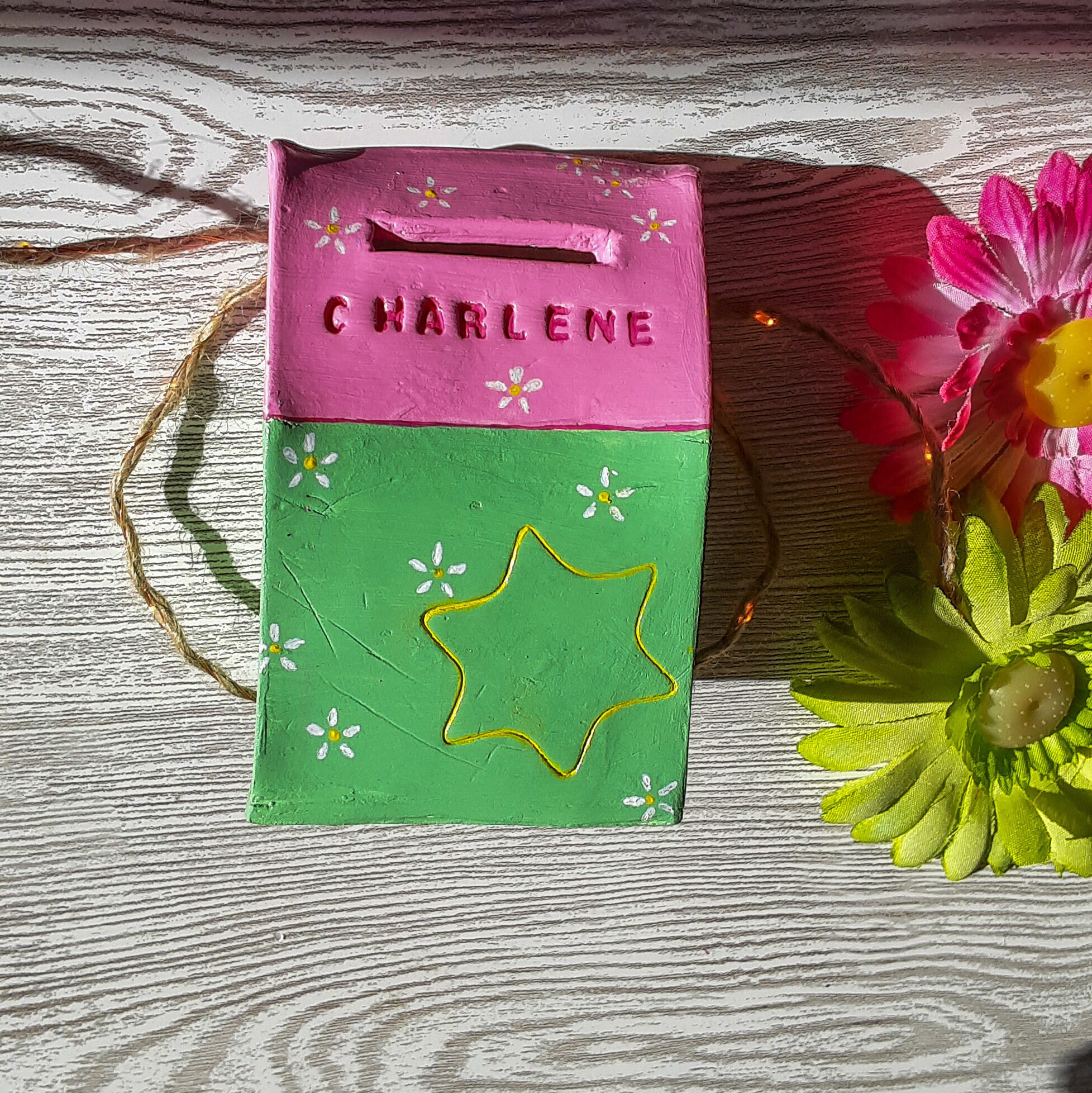 Tirelire Personnalisée avec Prénom Faite Main