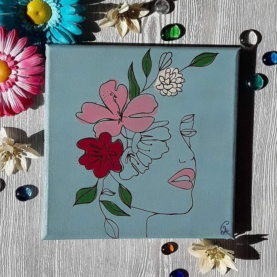 Petit Tableau Peinture sur Toile Fleurs
