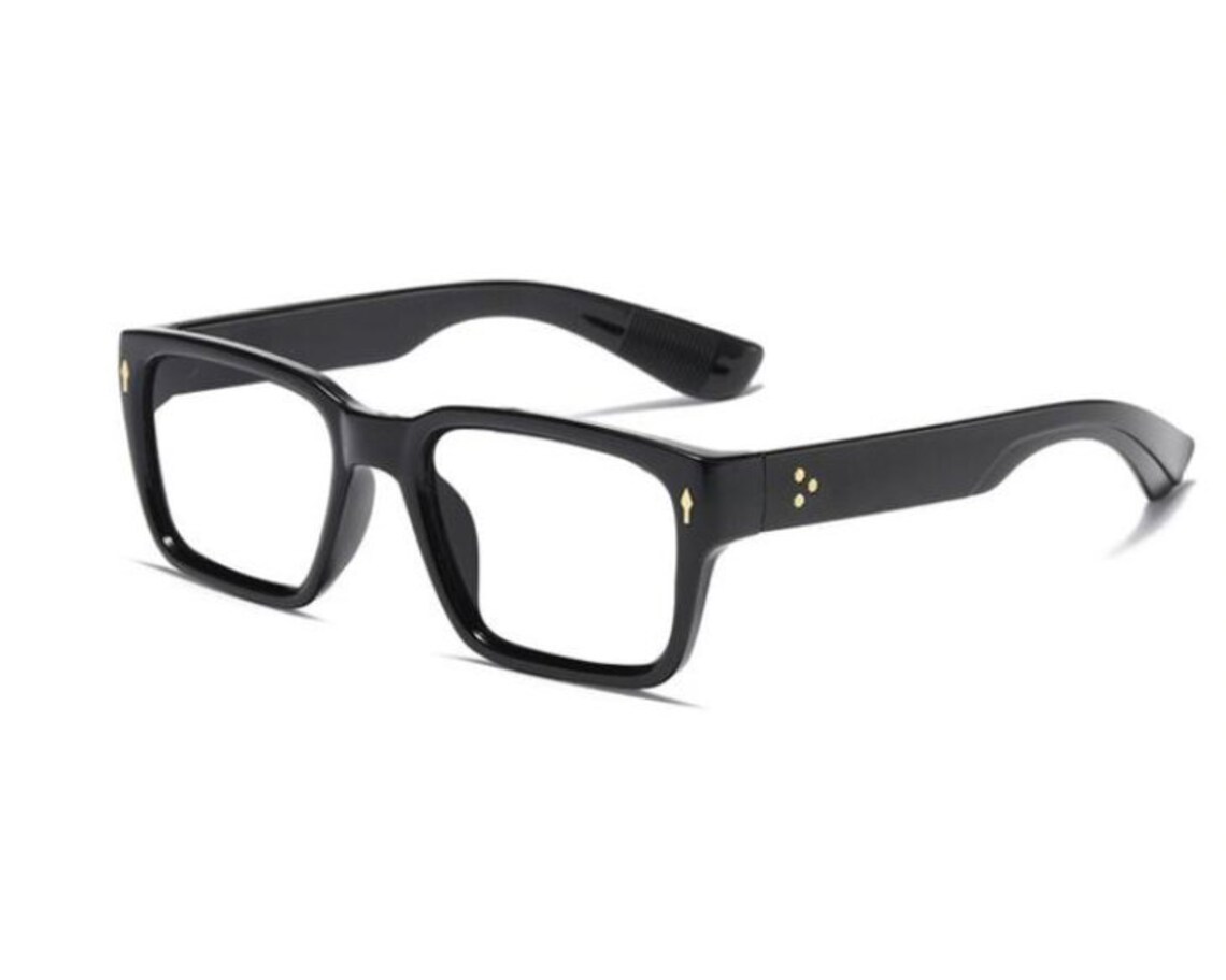 Men's Black Square Glasses Anti Blue Light Reading Etsy UK