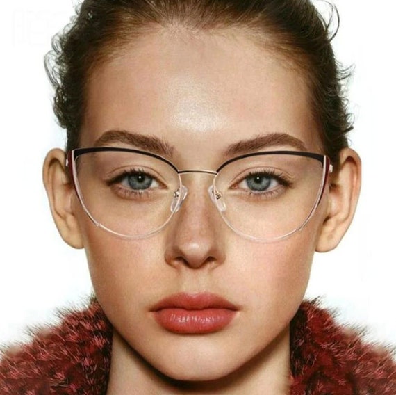 Optics Cat Eye Glasses Frames Women Fashion Vintage Transparent Lens  Prescription Myopia Glasses Frames Men Eyeglasses