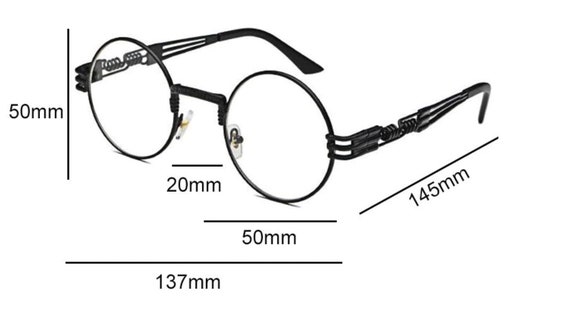 Round Frame Vintage Glasses Prescription Lenses 0 500 Anti Blue