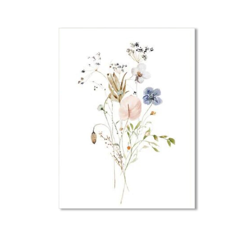 Flower Folk Art Canvas Floral Art Prints Watercolor Floral Modern Home abstract-spring-floral-art-print-free-stock-photo-public-domain-pictures