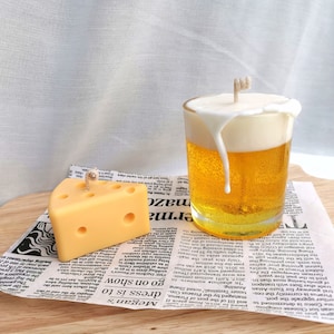 Beer & Cheese Candles! Unique Presents | Birthday Gifts | Valentine Gifts | Home décor | Scented Candle | Housewarming Gift | Mother's Day