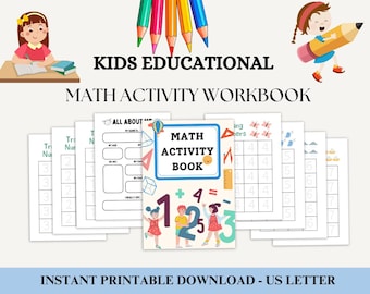 Libro de actividades educativas de matemáticas, Libro de trabajo para niños, Recurso de educación en el hogar, Herramienta de aprendizaje, Libro de trabajo para niños, Libro de trabajo de escuela primaria