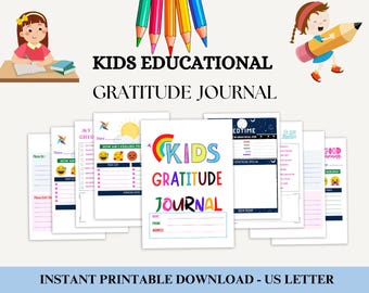Diario de gratitud para niños, Cuaderno reflexivo para niños, Diario de afirmaciones positivas, Regalo de atención plena para niños, Cuaderno de agradecimiento para niños