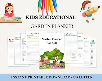 Planificador de jardines para niños, Diario de jardinería para niños, Organizador de plantaciones, Libro de actividades al aire libre, Regalo de jardinería, Libro de actividades de jardinería