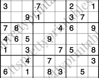 easy sudoku puzzles etsy canada