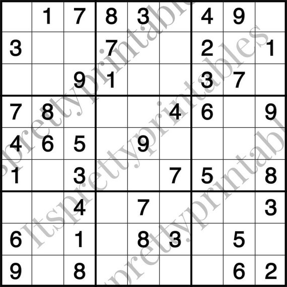 5 easy sudoku puzzles sudoku printable digital download pdf etsy australia