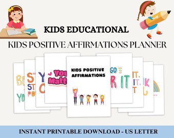 Afirmaciones motivacionales para niños, Tarjetas de vibraciones positivas, Herramienta de construcción de confianza, Práctica de amor propio, Inspiración diaria para niños