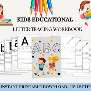 Alphabet Letter Tracing Board, Handwriting Practice, Learning Tool, Educational Toy, Kid&#39;s Activity, Uppercase and Lowercase Tracing