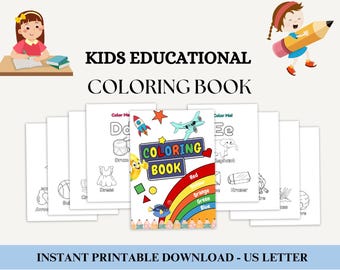 Libro para colorear para niños, Libro de actividades divertido, Libro de arte para niños, Regalo educativo, Páginas para colorear, Niños creativos, Materiales de arte, Regalo educativo