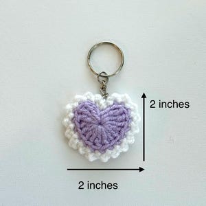 Crochet Heart Keychain Handmade Bag Charm Valentienes Day. Bild 4