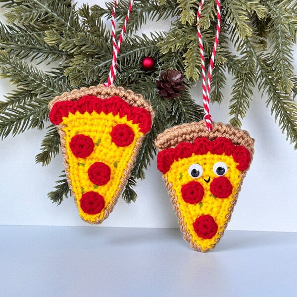 Pizza ornament, Pizza slice ornament.