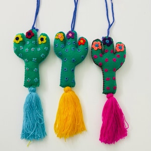 Handmade Cactus Tassel | Car Mirror Charm | Door Knob Tassel | Cactus Christmas Ornament