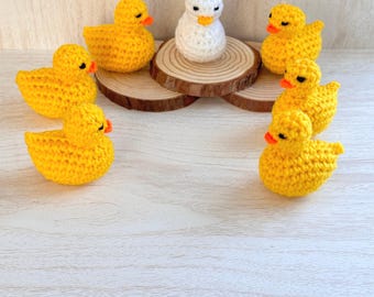 Crochet Small Duck  Handmade Tiny Duck Plushie Pocket Friend Jeep Ducking Gift