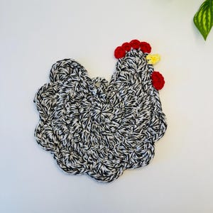 Crochet Chicken Pot Holder: Handmade Cotton Kitchen Decor