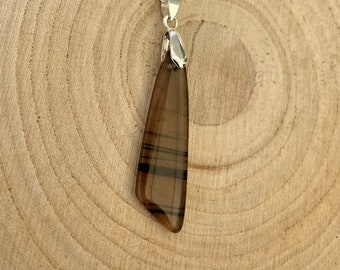 Natural Obsidian Pendant  Silver Jewellery